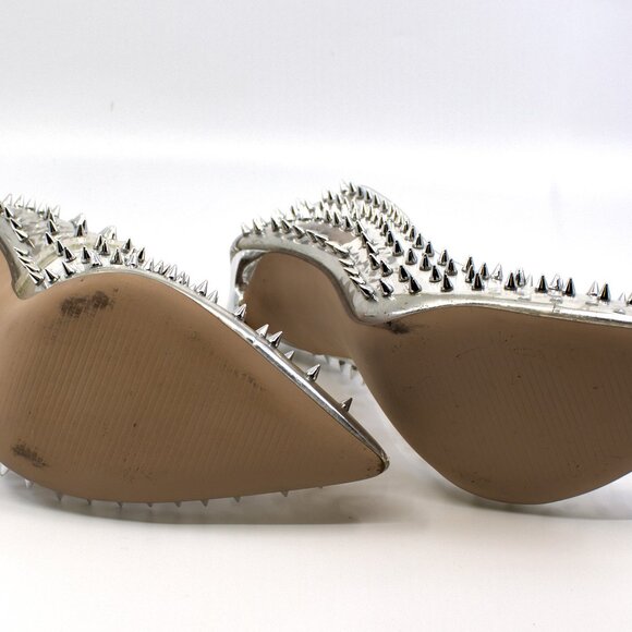 Steve Madden Vala-S [VALA06S1] Spiked Studded Heels Clear Pointed Toe Stilettos - Picture 7 of 7